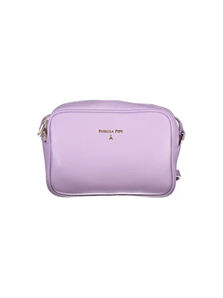 Lniana torebka Patrizia Pepe fioletowa