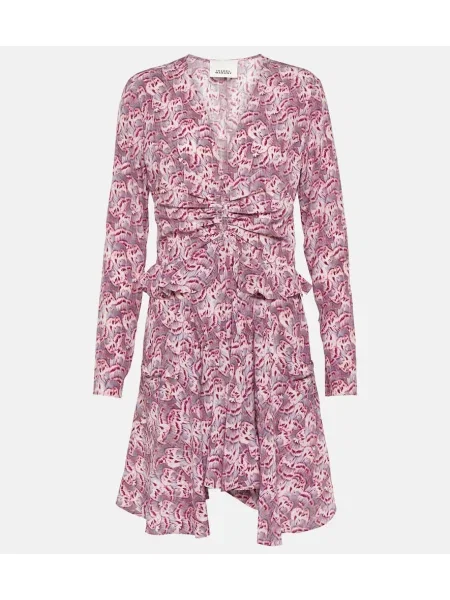 Rochie Isabel Marant de mătase cu imagine violet