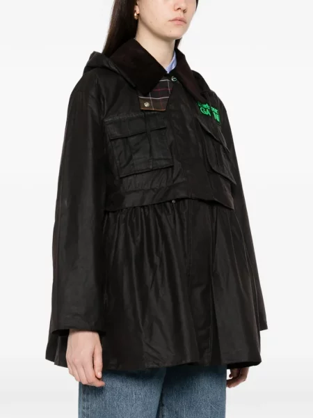 Cu peplum palton Barbour maro