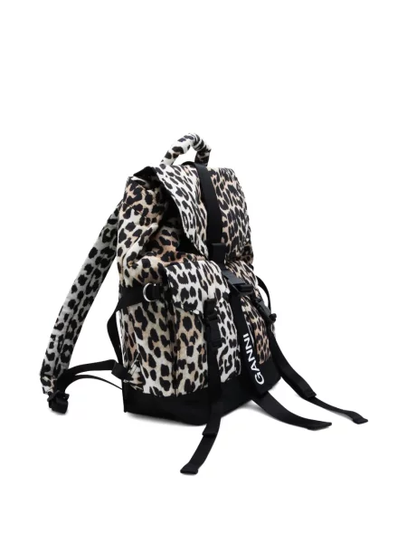 Rucsac Ganni cu imagine cu model leopard maro