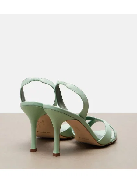 Sandale Manolo Blahnik din piele slingback verde