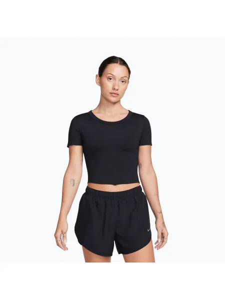 Tricou de antrenament pentru femei Nike One Fitted Dri-Fit Cropped Top black negru