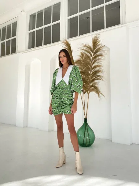 Сукня міні Milirud шовк зелений