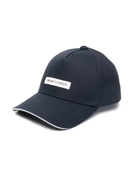 Czapka z daszkiem Emporio Armani z logo niebieska