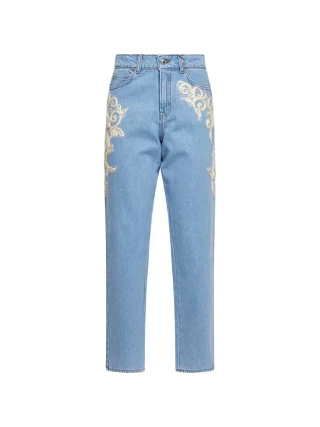 Jeansy Ermanno Firenze z 5 kieszeniami niebieskie
