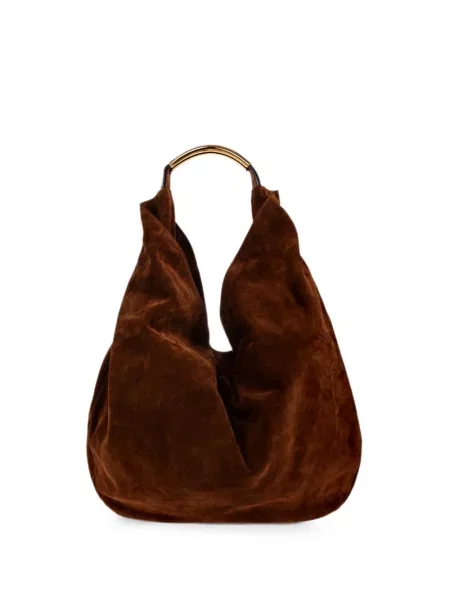 Geantă Moschino din piele de căprioară maro
