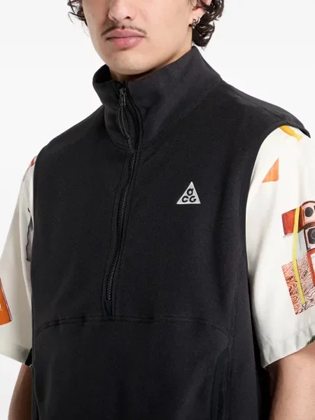 Top sport Nike din fleece plisat fără mâneci alb