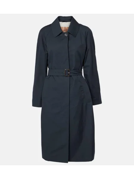 Płaszcz Max Mara z twillu niebieski