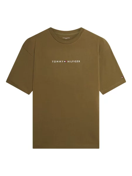 TOMMY HILFIGER Tricou bleumarin / verde închis / sângeriu alb