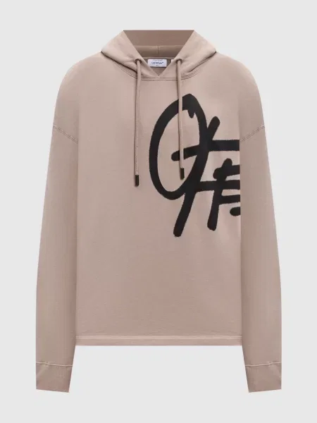 Худі з принтом логотипа Off-white бежеве