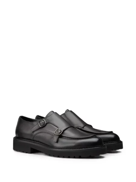 Pantofi loafer Doucal's din piele cu cataramă negru
