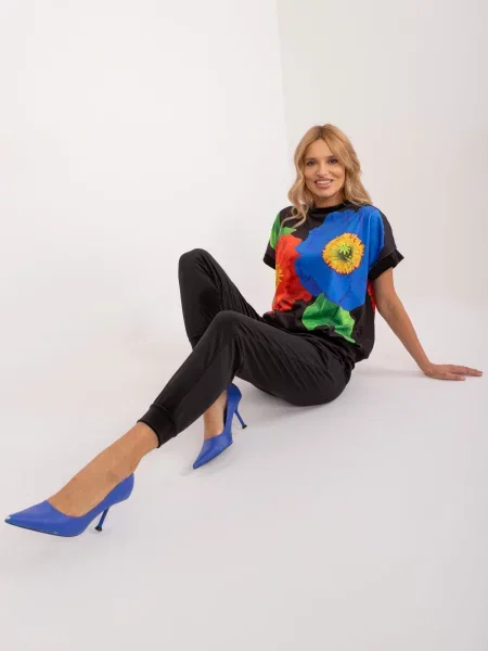 Sportski komplet Fashionhunters od velura crna