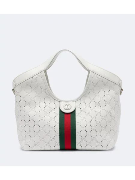 Geantă shopper Gucci din piele alb