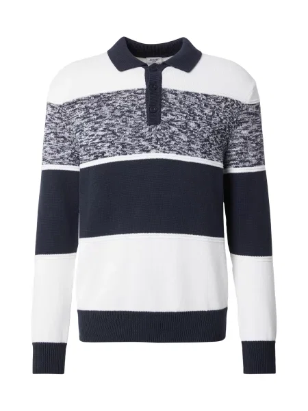 JOOP! Jeans Pulover Odin albastru marin alb