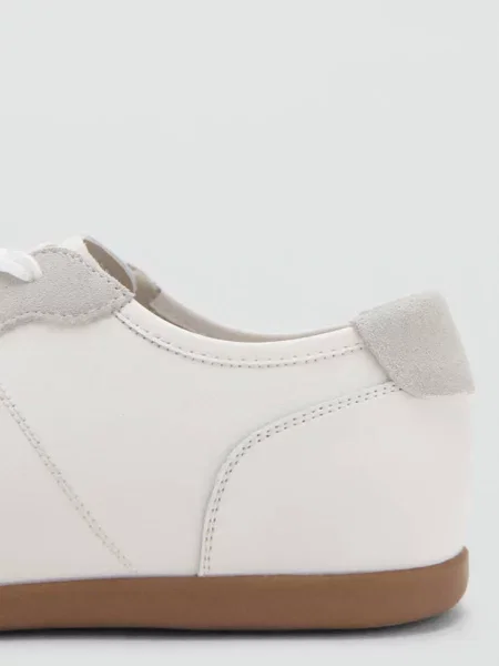 Buty sportowe ze skórzanymi wstawkami Mężczyzna 39 MANGO MAN biały