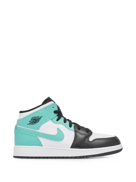 Sneakerși Jordan din piele cu imprimeu tropical alb