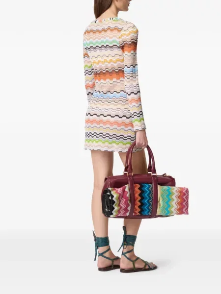 Rochie mini Missoni tricotate cu decolteu în V