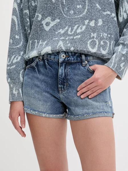 HUGO szorty jeansowe niebieskie