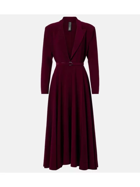 Sukienka midi Norma Kamali do kolan garniturowa fioletowa