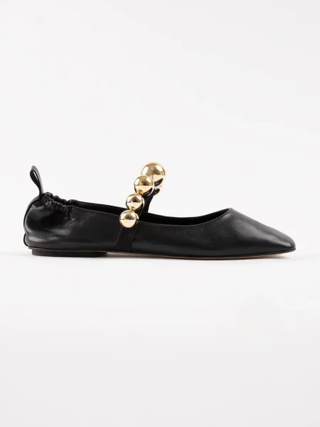 Kožené balerínky Souliers Martinez FLAMENCA čierna