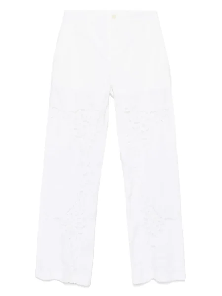 Pantaloni Marine Serre din dantelă alb