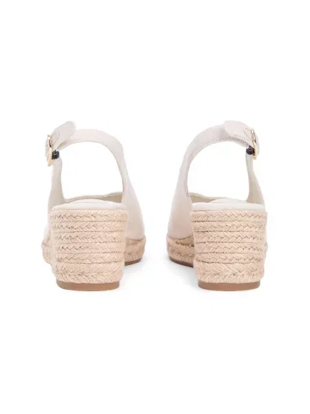 Tommy Hilfiger Espadrile Mid Wedge Espad Slingback Bej alb