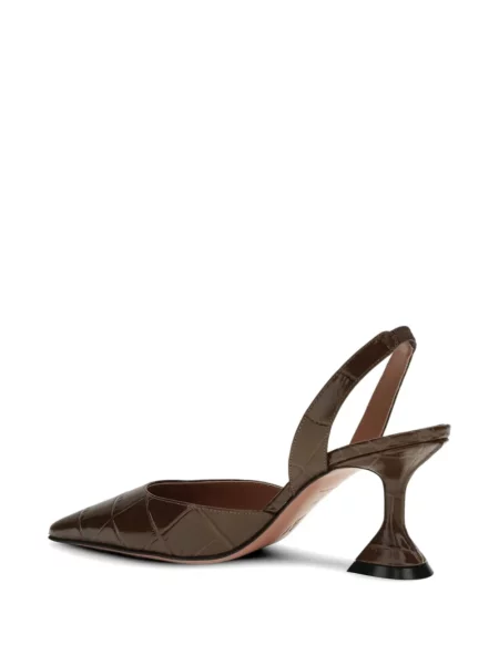 Pantofi cu toc Amina Muaddi slingback maro