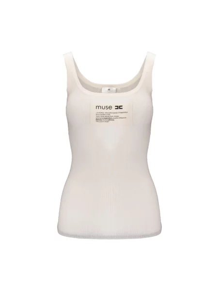 Top Elisabetta Franchi wełniany bez rękawów biały