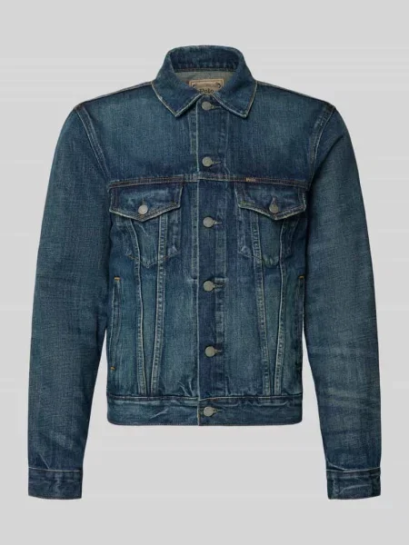 Kurtka jeansowa o fasonie shaped fit z czystej Polo Ralph Lauren niebieska