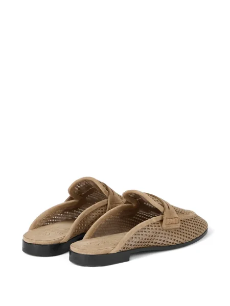 Papuci tip mules Brunello Cucinelli din piele fără toc