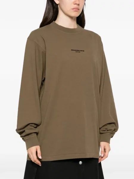 Lung tricou Alexander Wang cu autograf verde