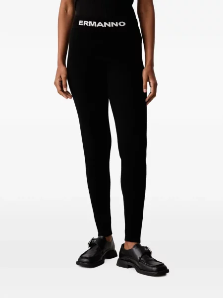 Leggings Ermanno Firenze tricotate cu autograf negru