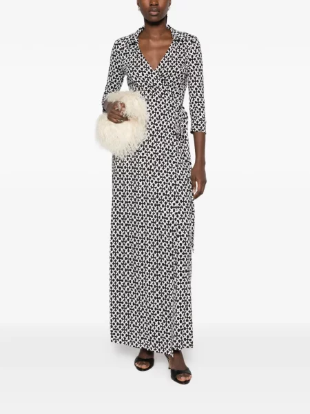 Rochie maxi Dvf Diane Von Furstenberg cu imagine plic negru