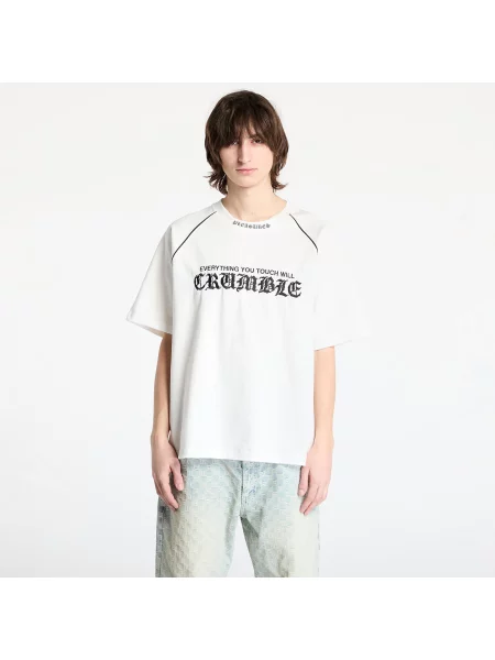 Tricou PLEASURES Crumble Heavyweight Raglan White S alb