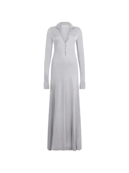 Rochie maxi Philosophy Di Lorenzo Serafini cu decolteu în V gri