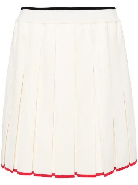 Fusta plisata Thom Browne tricotate plisată alb