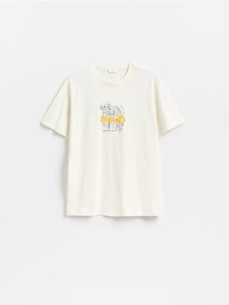 Reserved Tricou regular din crem