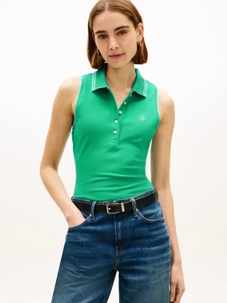 TOMMY HILFIGER Top nefritová zelená