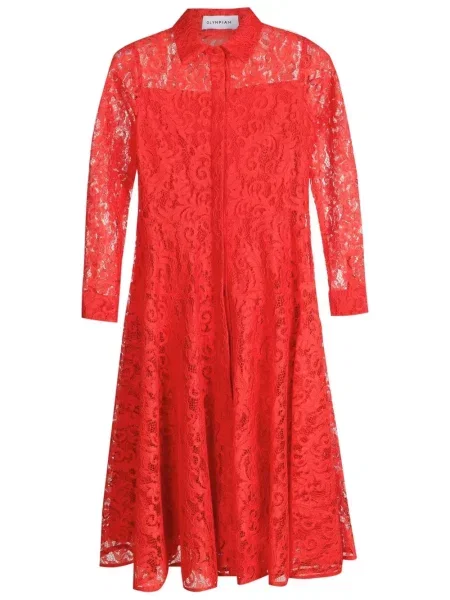 Sukienka midi Olympiah koronkowa do kolan garniturowa czerwona