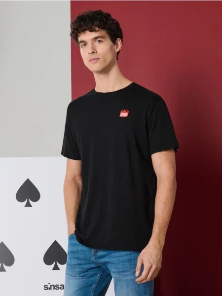 Sinsay tričko s krátkým rukávem černá