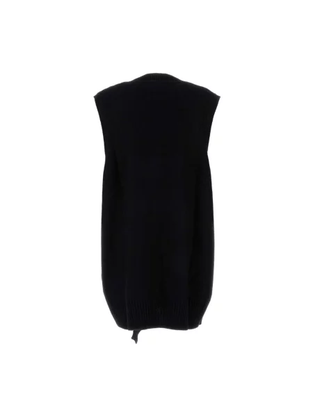 Sukienka mini Mm6 Maison Margiela wełniana bez rękawów z dekoltem w serek czarna