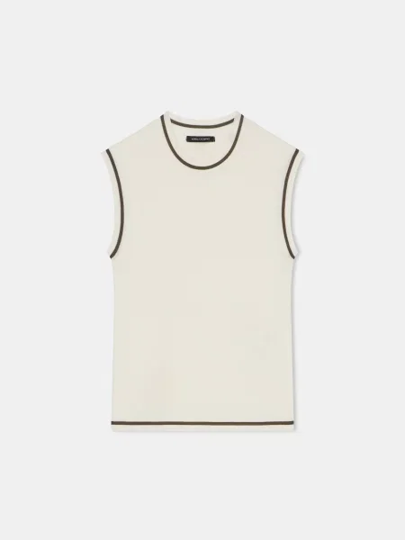 Жилет Armani Exchange молочний віскоза/поліамід