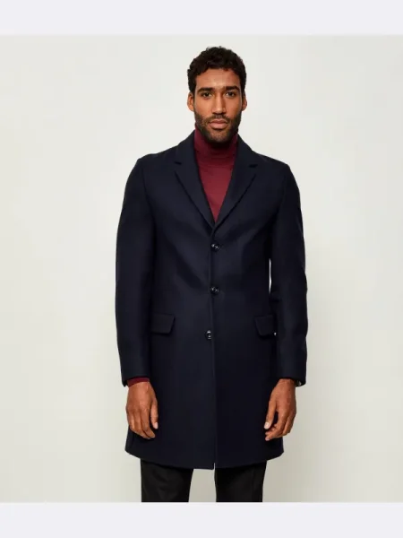 HUGO Palton de lână Bleumarin
