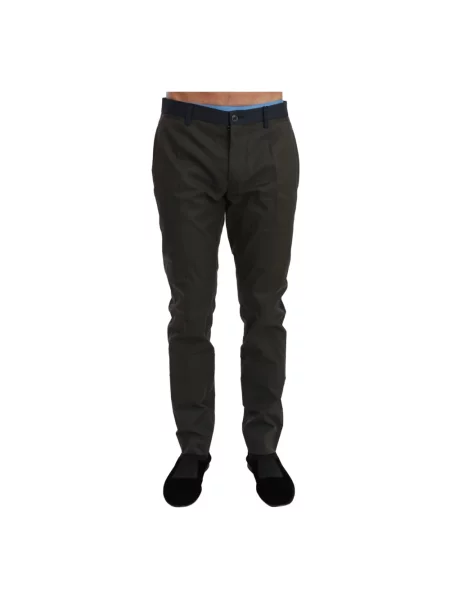 Spodnie Dolce And Gabbana w paski casual z paskiem czarne