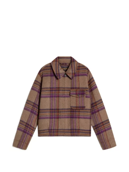 Geacă Woolrich în carouri maro