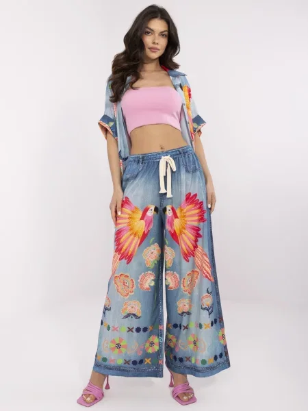 Pantaloni Italy Moda albastru