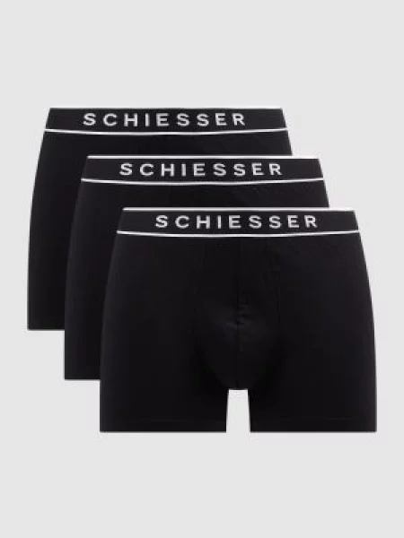Obcisłe bokserki z dodatkiem streczu w zestawie 3 szt. Schiesser czarne