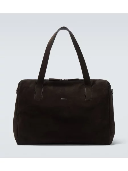 Geantă Zegna din piele maro