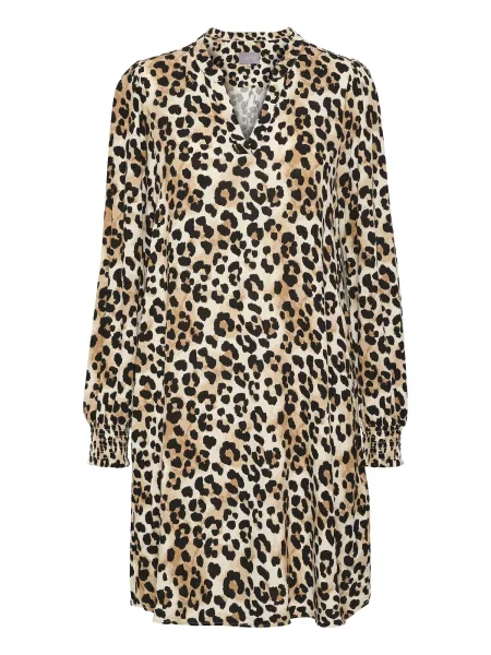 CULTURE Rochie Atlas maro deschis / negru / coajă de ou alb