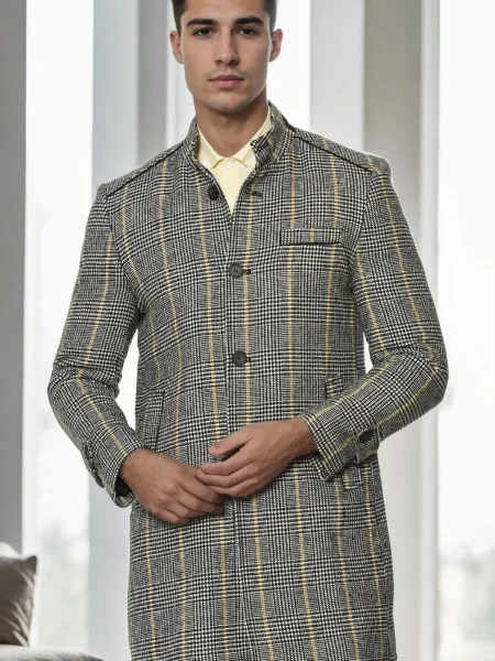 Plašč Dewberry s karirastim vzorcem siva